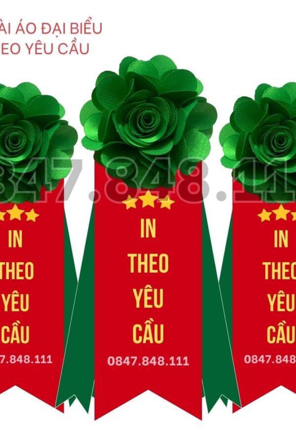 Hoa cài áo đại biểu in logo Hoa cài áo đại biểu in logo