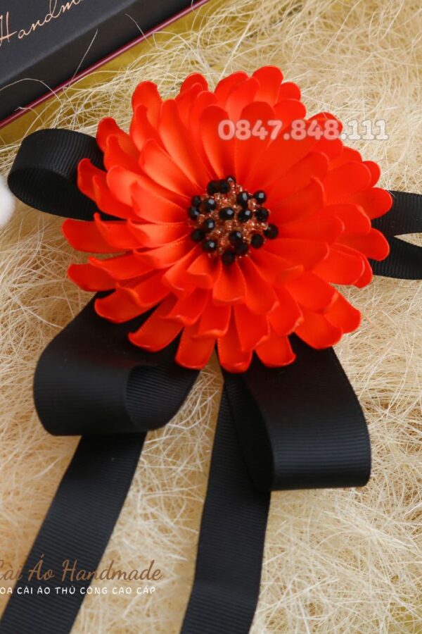 Nơ Cài Áo Hoa Cúc Handmade 2 Nơ Cài Áo Cúc Cam