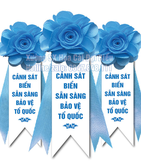 Hoa Cài Áo Đại Biểu Xanh Dương Nhạt