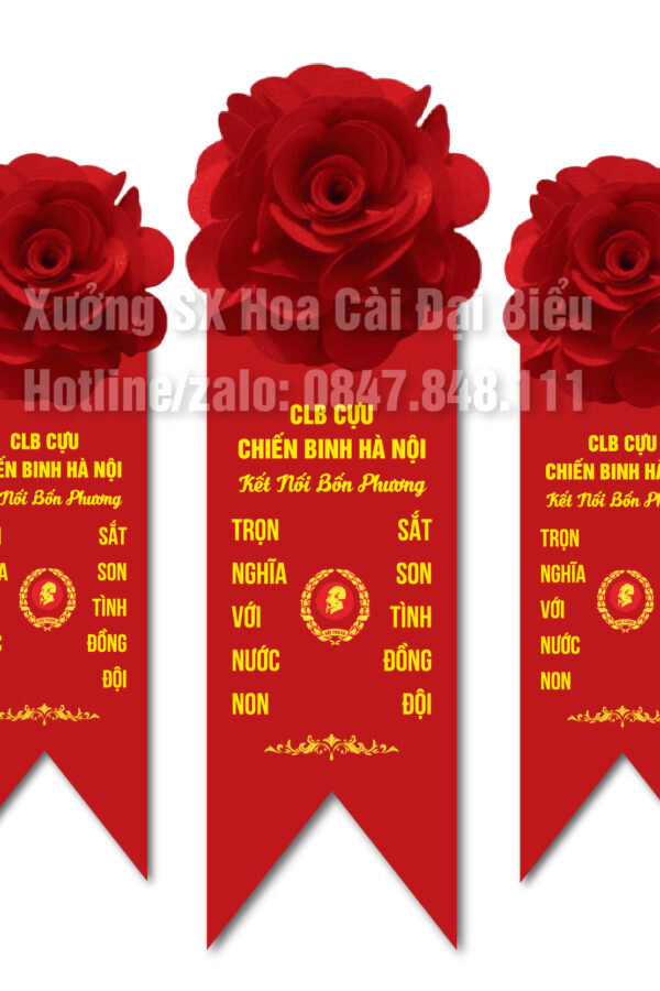 Hoa Cài Áo CLB Cựu Chiến Binh - "Trọn Nghĩa Với Nước Non, Sắt Son Tình Đồng Đội"